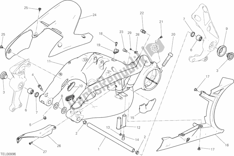 All parts for the Swing Arm of the Ducati Diavel Xdiavel Thailand 1260 2016